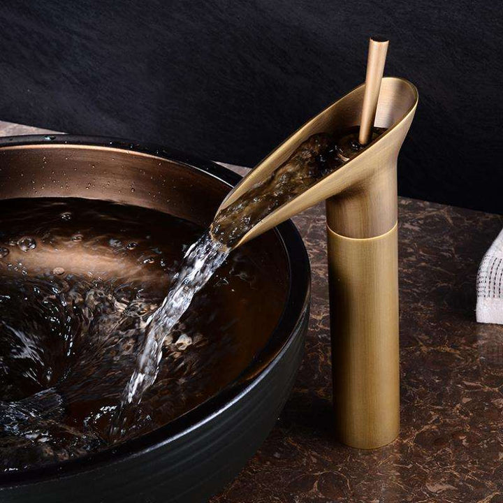 Skanto | Waterfall Antique Kran Badvask Kran Messing Vaskeblandere