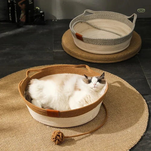 Håndvevd bomull tau katt seng – DreamNest Skanto