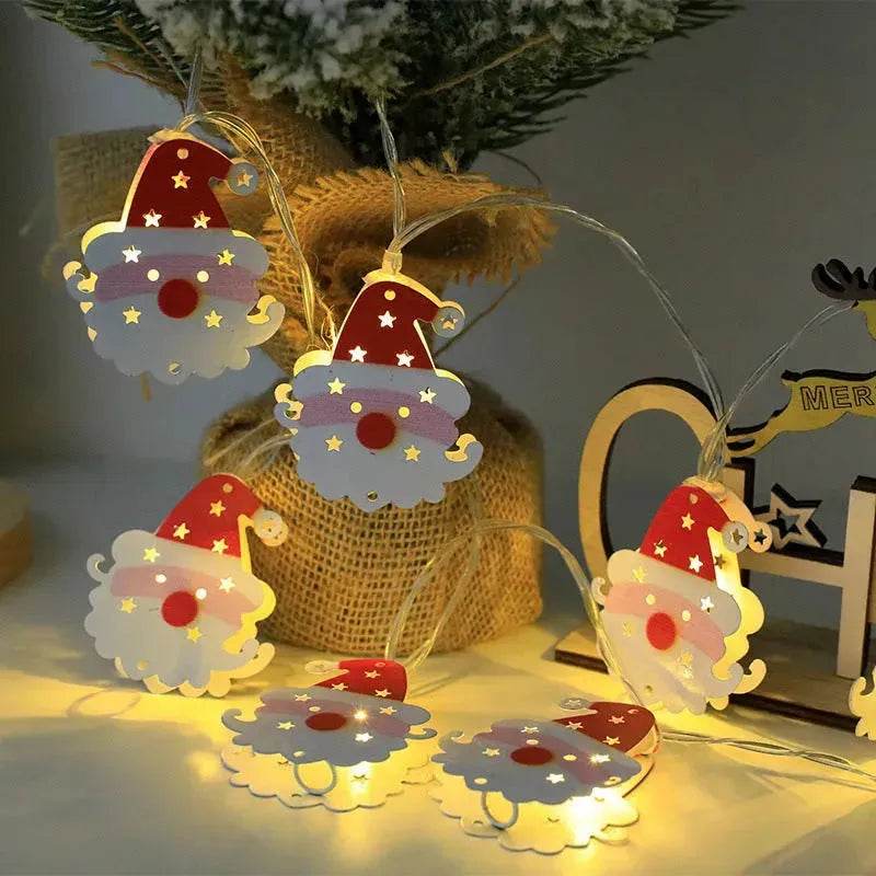 Skanto | Jule LED Lysstreng Julenisse Elg Snømann Xmas Ornament Lys Juledekorasjoner Nyttår Navidad Gave