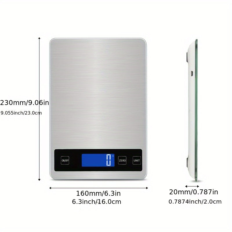 Digital kjøkkenvekt 15 kg USB oppladbar | Skanto