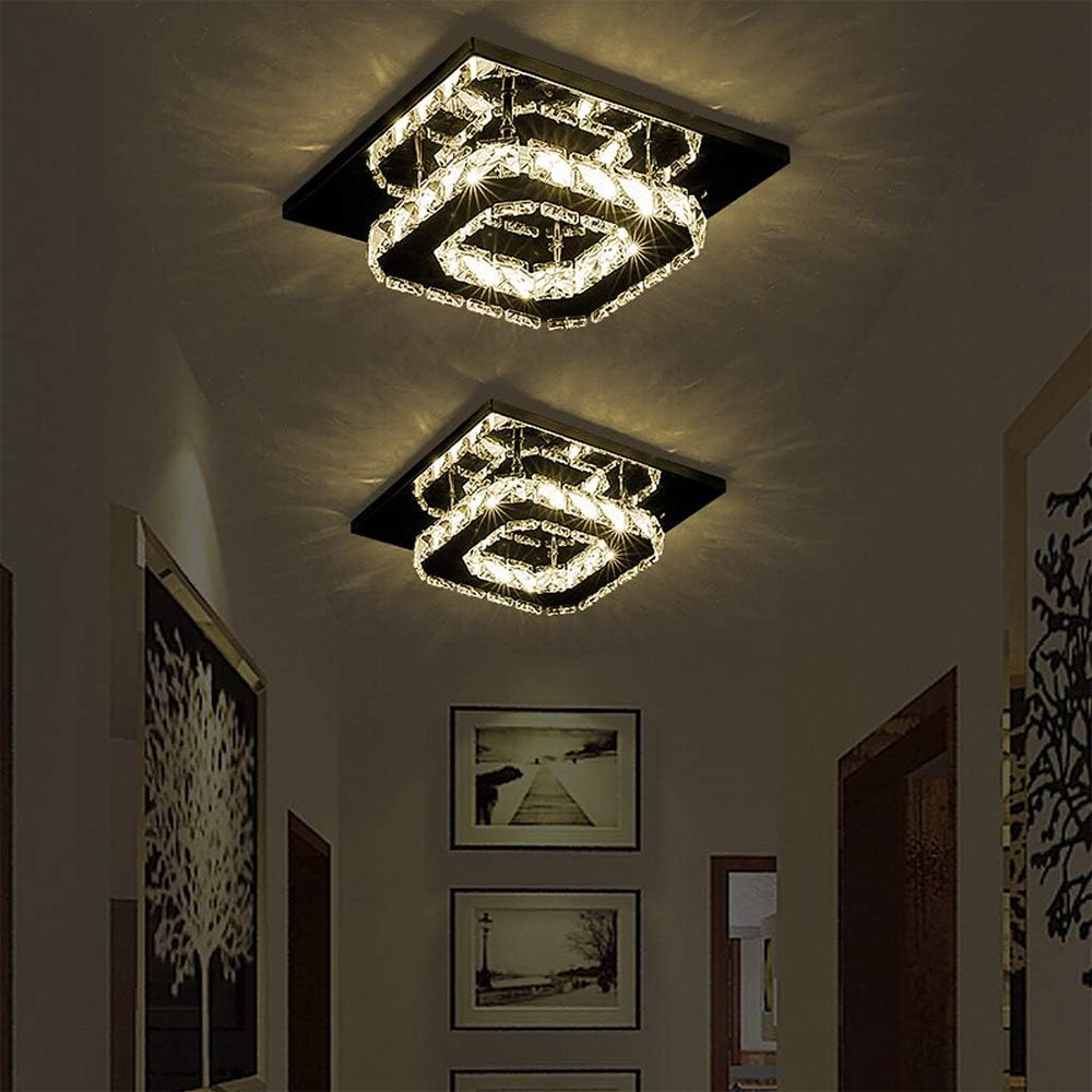 Moderne LED-Deckenleuchte med Kristalloptik