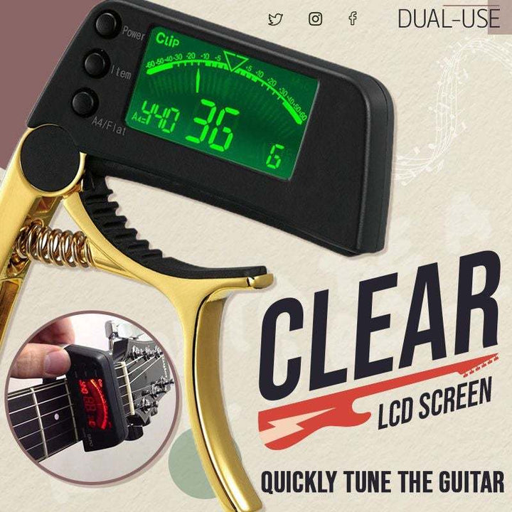 Skanto | DUAL-BRUK GITAR CAPO TUNER MED LCD-SKJERM