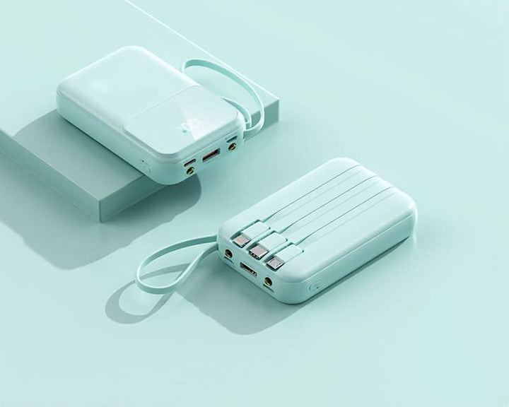 Skanto | 10000mAh Bærbar Power Bank med kabler