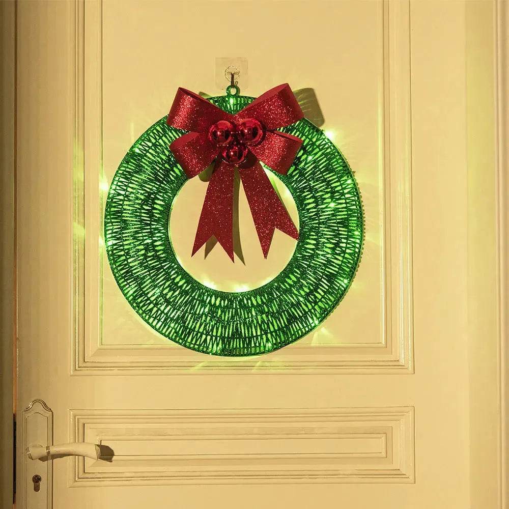 Skanto | Front Door Wreath Bowknot Luminescent LED Lys Julegirlander