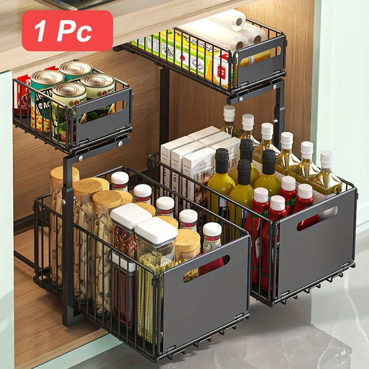 Pull-out Under-Cabinet Organizer 2 Levels | Skanto