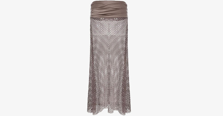 Skanto | Bohemsk Hullete Ut Mesh Maxi Skjørt