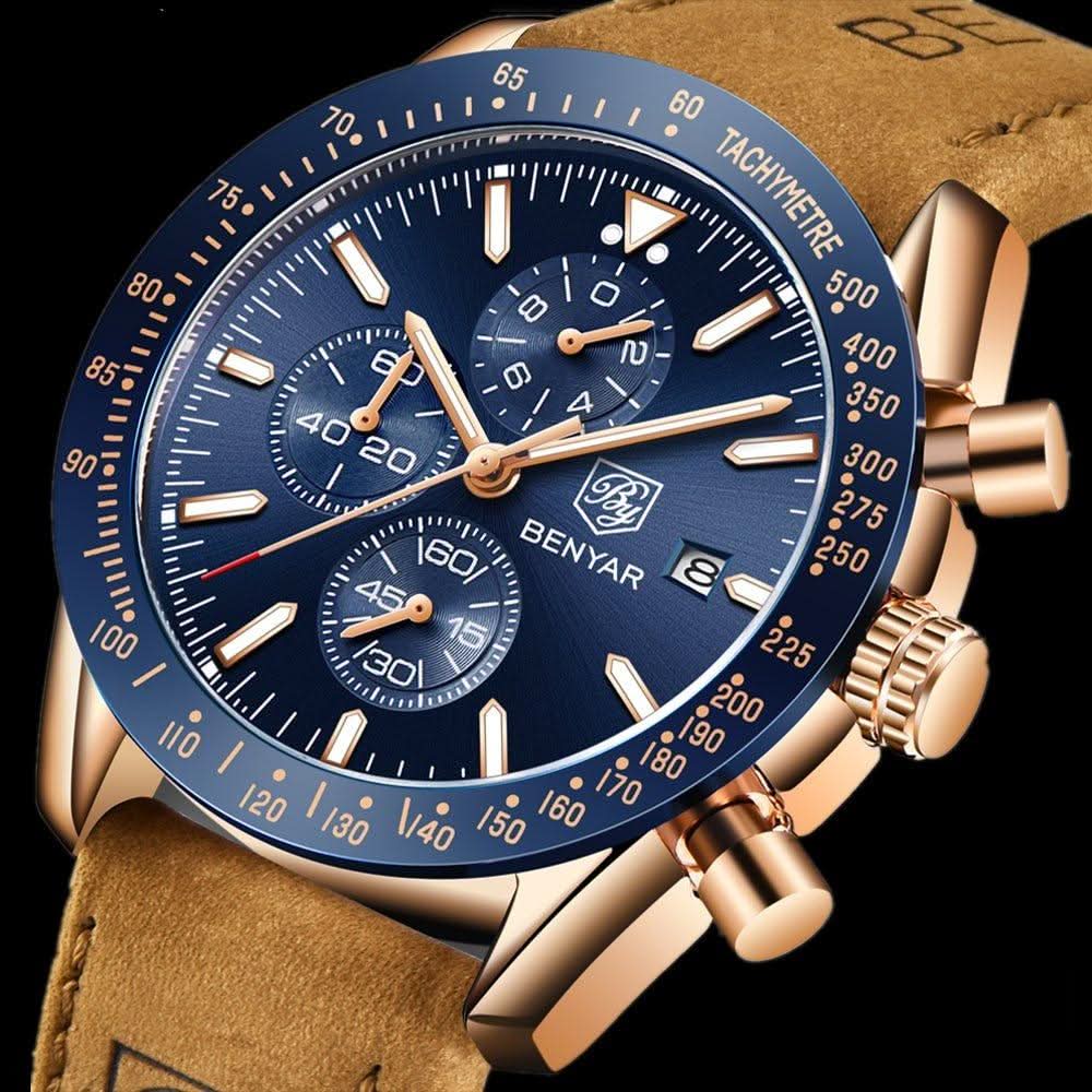 Skanto | Herres vannavstøtende kvartsur med lærrem