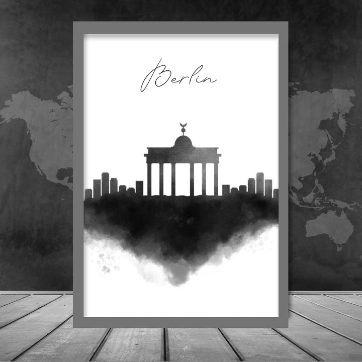 Akvarelltrykk fra Berlins skyline