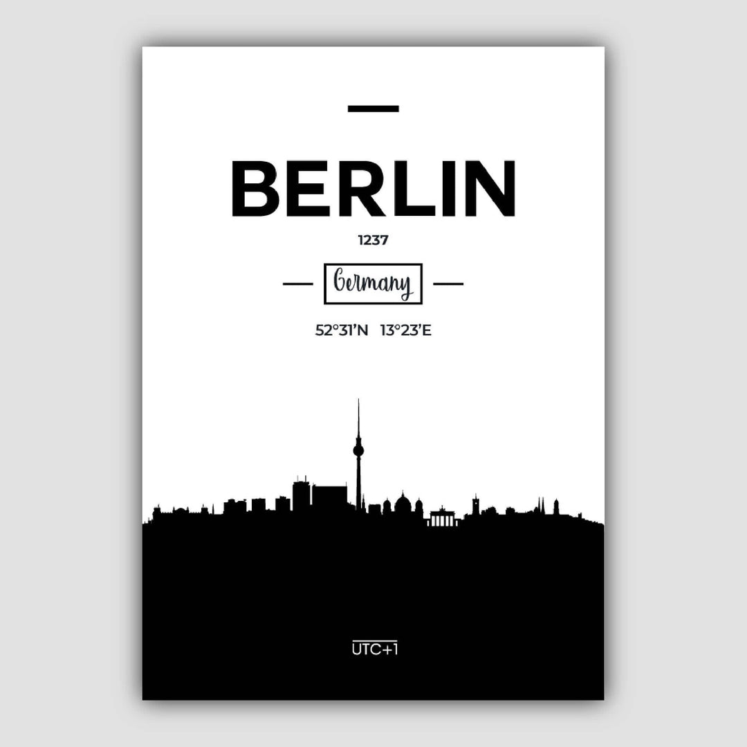 Berlins skyline-bybildetrykk