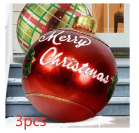 Skanto | Oppblåsbar Juleball Utendørsdekorasjon 60cm – Værbestandig PVC Juledekorasjon
