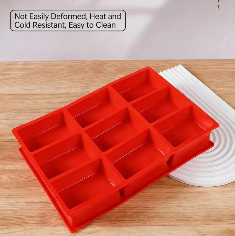 Store 9-hull silikon mini brødform non-stick bakeform | Skanto