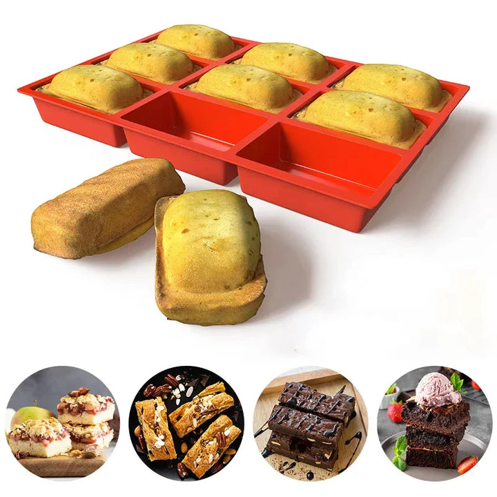 Store 9-hull silikon mini brødform non-stick bakeform | Skanto