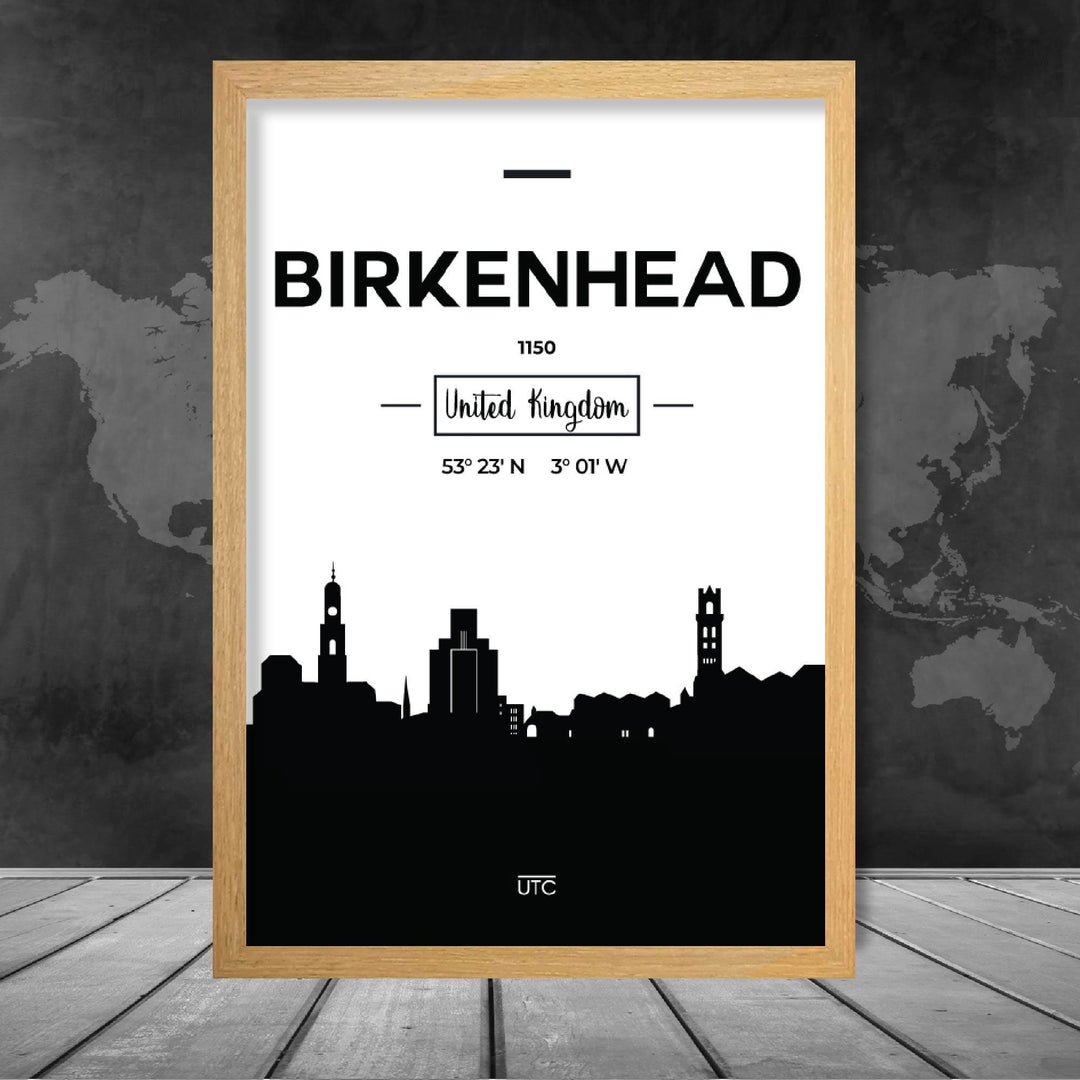 Birkenhead Skyline Byutsikt Trykk