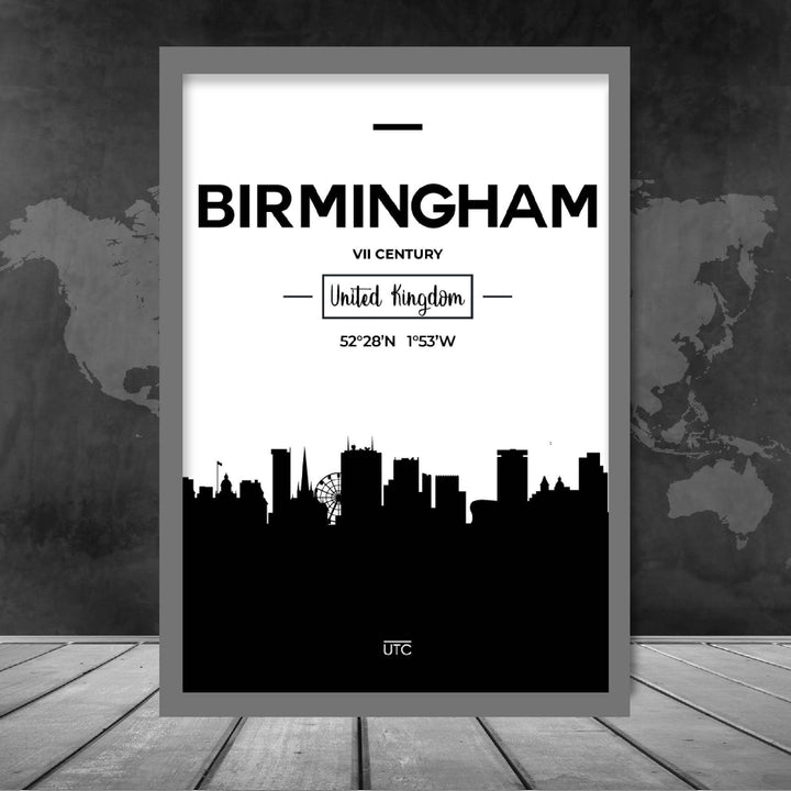 Utskrift fra Birminghams skyline med utsikt over byen