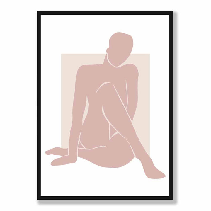 Veggkunsttrykk «Blush Pink Nude» inspirert av Matisse