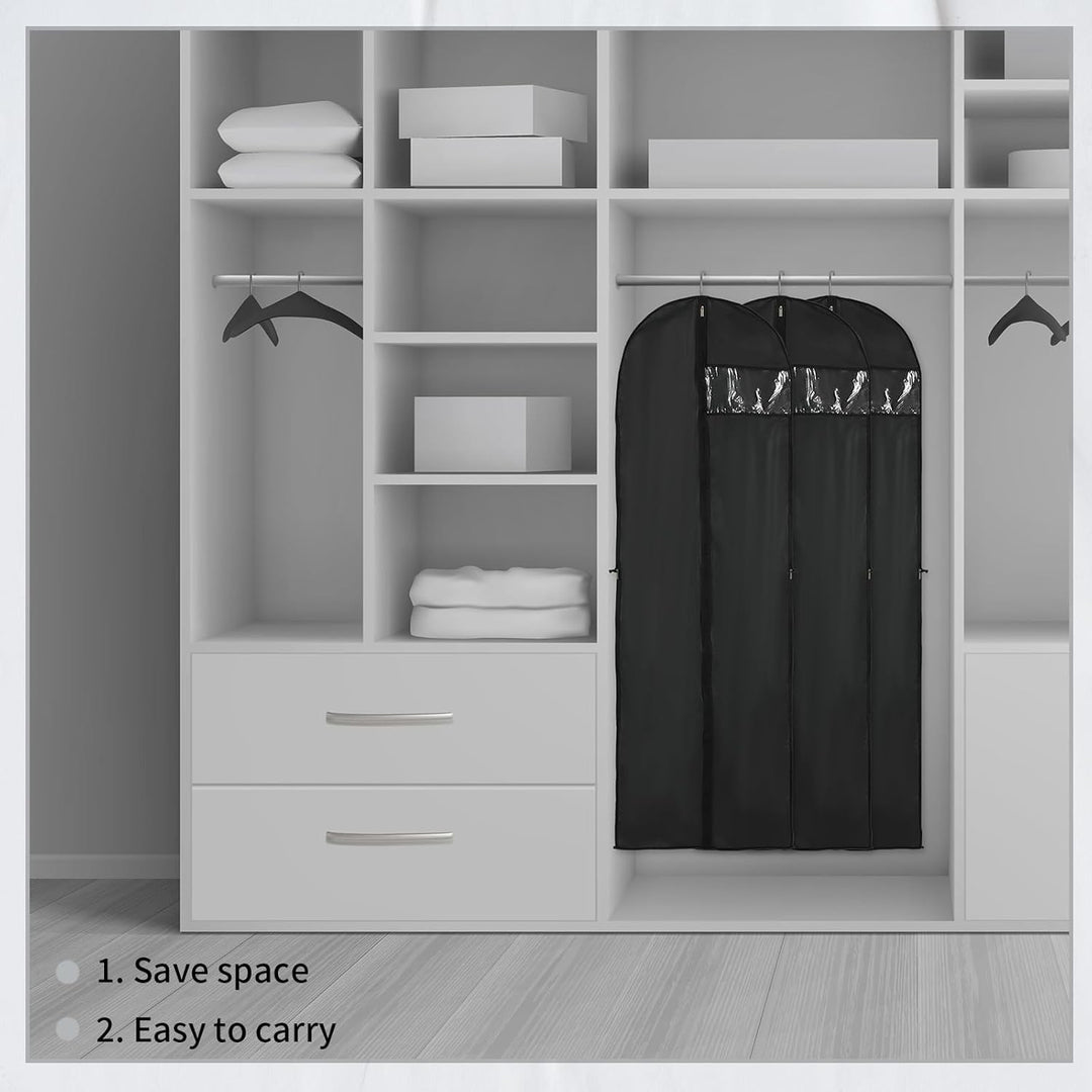 Lange Kleideraufbewahrungshülle – 180 cm Kleidersack mit Reißverschluss und Sichtfenster (1 kaufen, 1 gratis)
