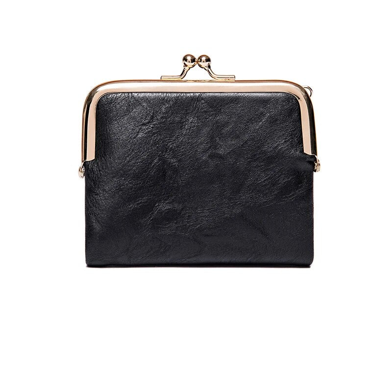 Skanto | Lommebok Veske | Vintage Kiss Lock Lite PU Skinn