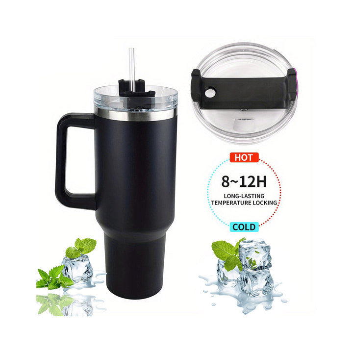 Tumbler Termokopp 1200 ml med håndtak, lokk og sugerør | Skanto