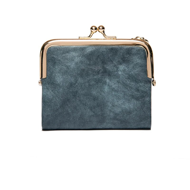 Skanto | Lommebok Veske | Vintage Kiss Lock Lite PU Skinn