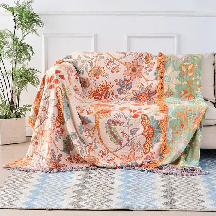 Skanto | BohoWeave – Bærekraftig Vendbar Teppe i Bomull med Jacquard Boho Mønster