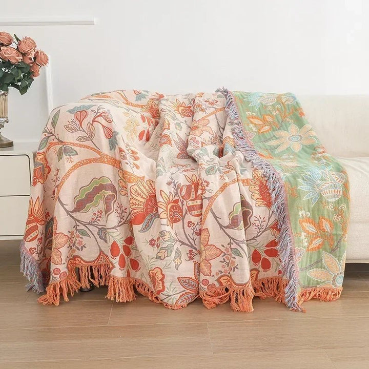 Skanto | BohoWeave – Bærekraftig Vendbar Teppe i Bomull med Jacquard Boho Mønster