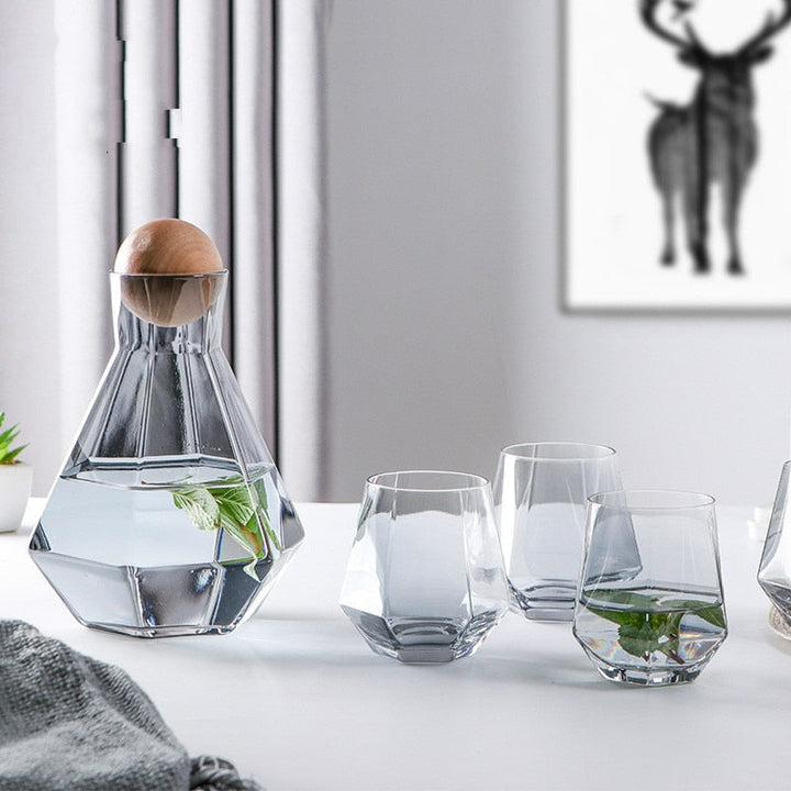 Kokt Vann Kaldt Vann Kanne Sett Krystall Glass Vannkanne Vannkop | Skanto