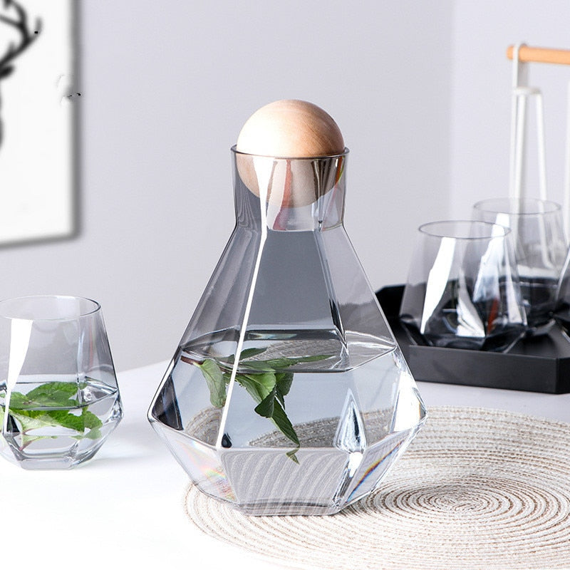 Kokt Vann Kaldt Vann Kanne Sett Krystall Glass Vannkanne Vannkop | Skanto