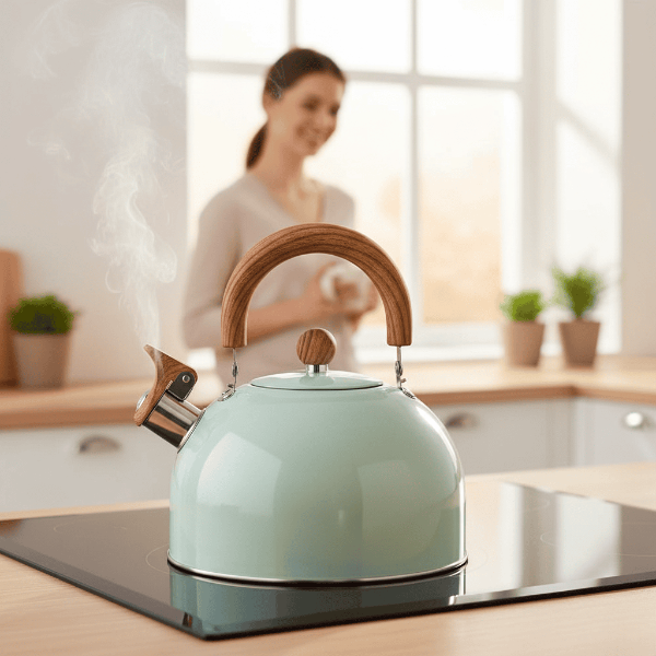BOILVIA – 3-Liter-Wasserkocher fra Edelstahl med Pfeifton og Komfortgriff