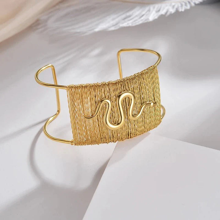 Skanto | Bold Boho Bred Åpning Armring