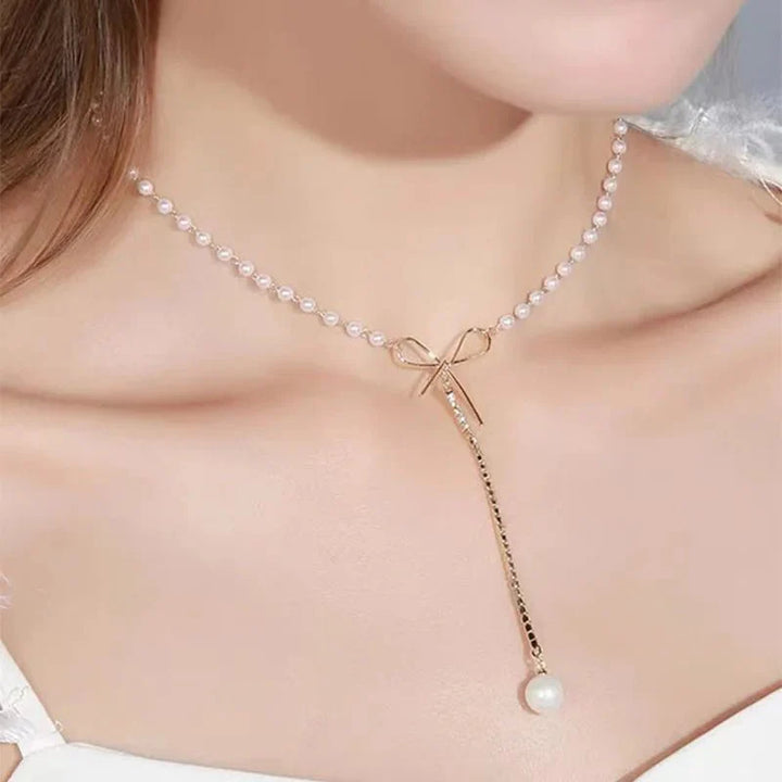 Skanto | Sløyfe Perle Dobbelt Choker Smykke