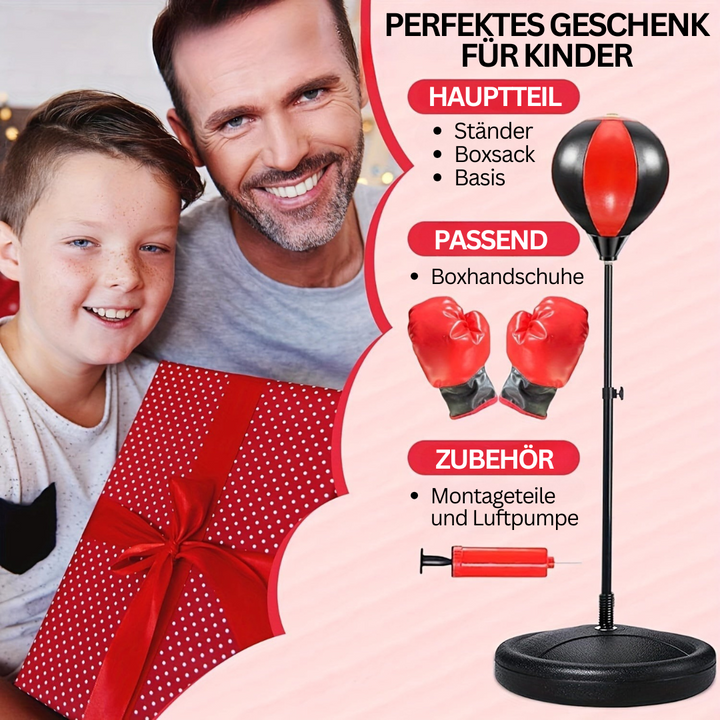 Skanto | BoksFun JuniorSet – Justerbar Boksepose med Hansker for Barn