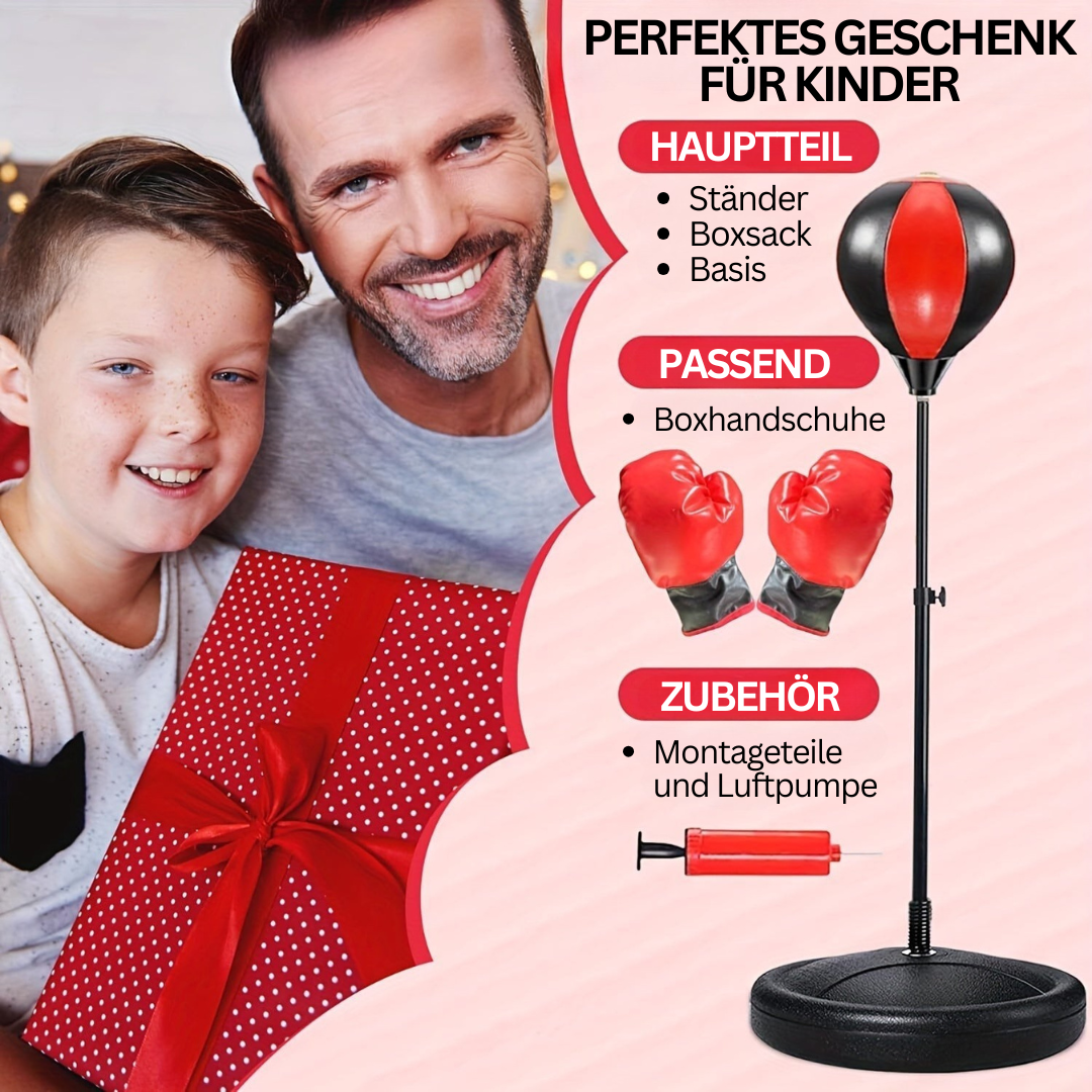 BoksFun JuniorSet – Verstellbarer Boxsack mit Handschuhen für Kinder