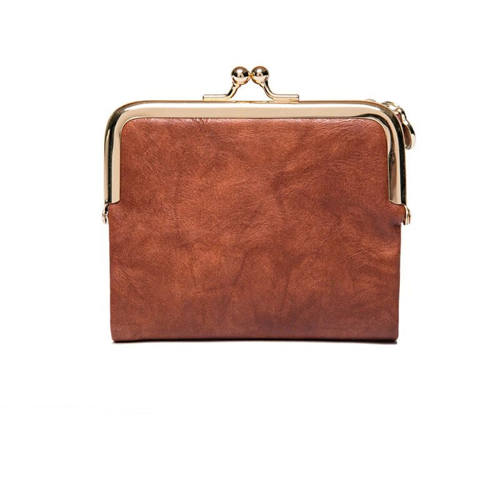 Skanto | Lommebok Veske | Vintage Kiss Lock Lite PU Skinn