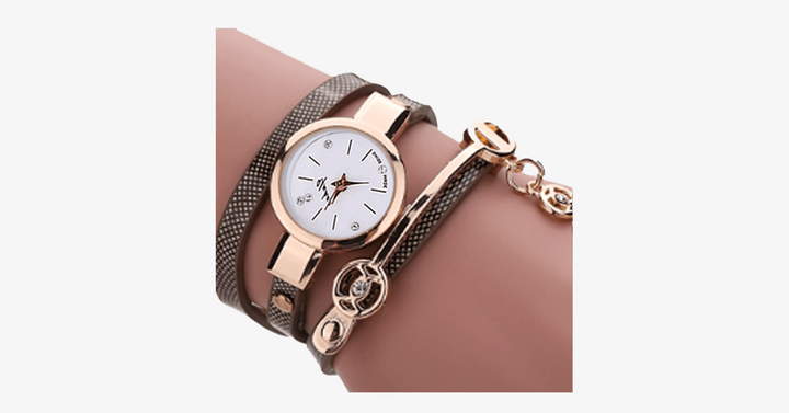 Skanto | Gull Charm Wrap Klokke - Multicolor vegansk lær klokke for stilige mennesker