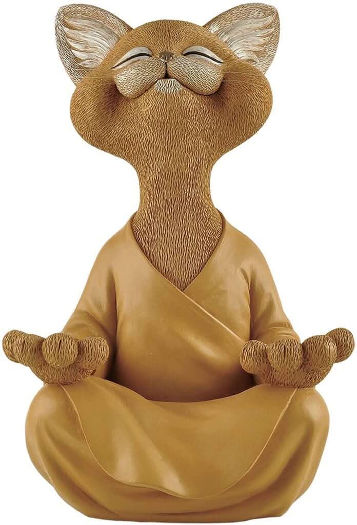 Skanto | Buddha Cat Figurine – Zen Garden Dekorasjon