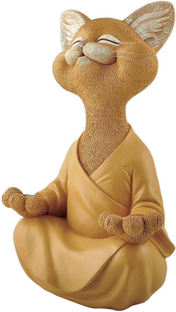 Skanto | Buddha Cat Figurine – Zen Garden Dekorasjon