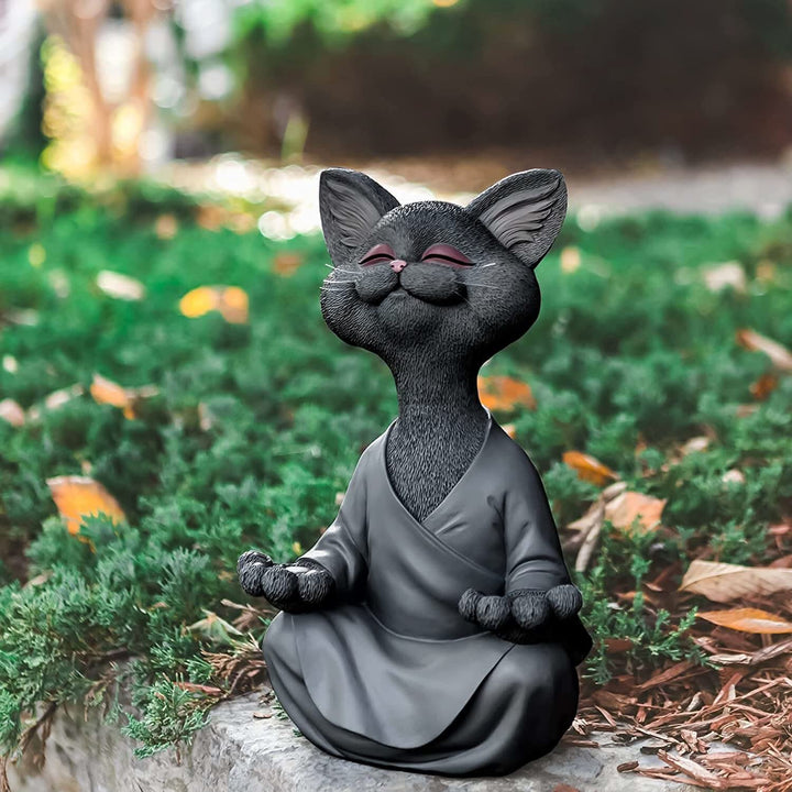 Skanto | Buddha Cat Figurine – Zen Garden Dekorasjon