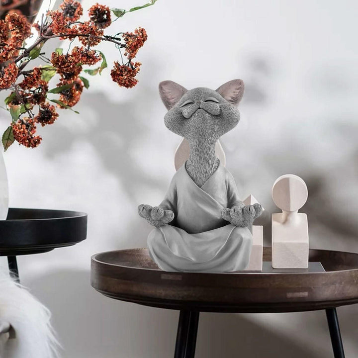 Skanto | Buddha Cat Figurine – Zen Garden Dekorasjon