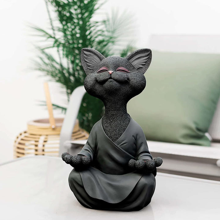 Skanto | Buddha Cat Figurine – Zen Garden Dekorasjon