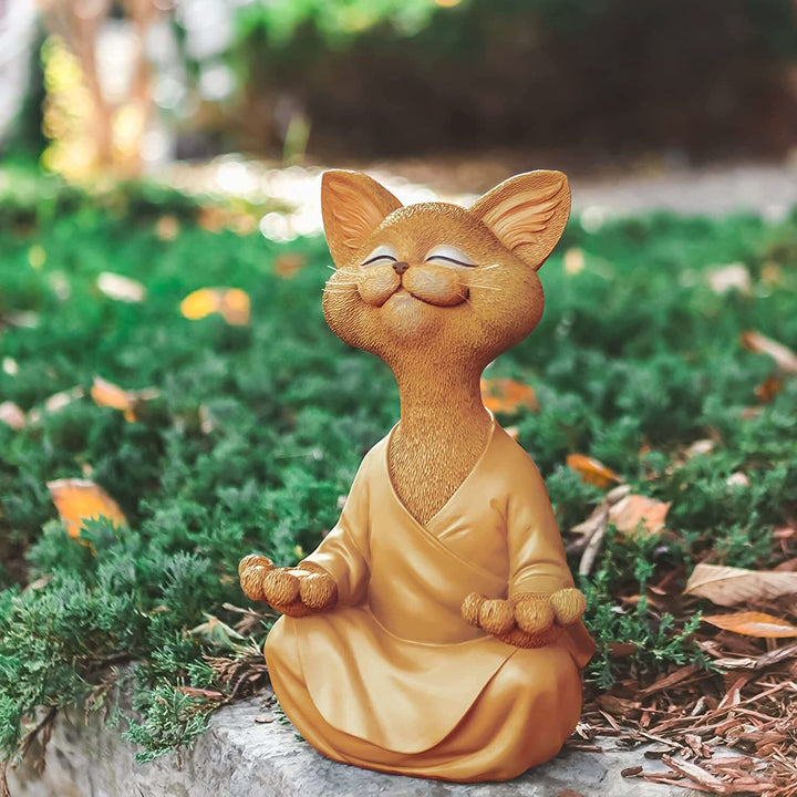 Skanto | Buddha Cat Figurine – Zen Garden Dekorasjon