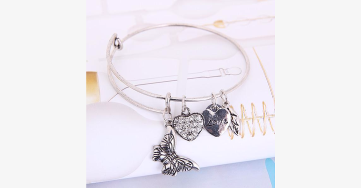Skanto | Butterfly Love Charm Bracelet