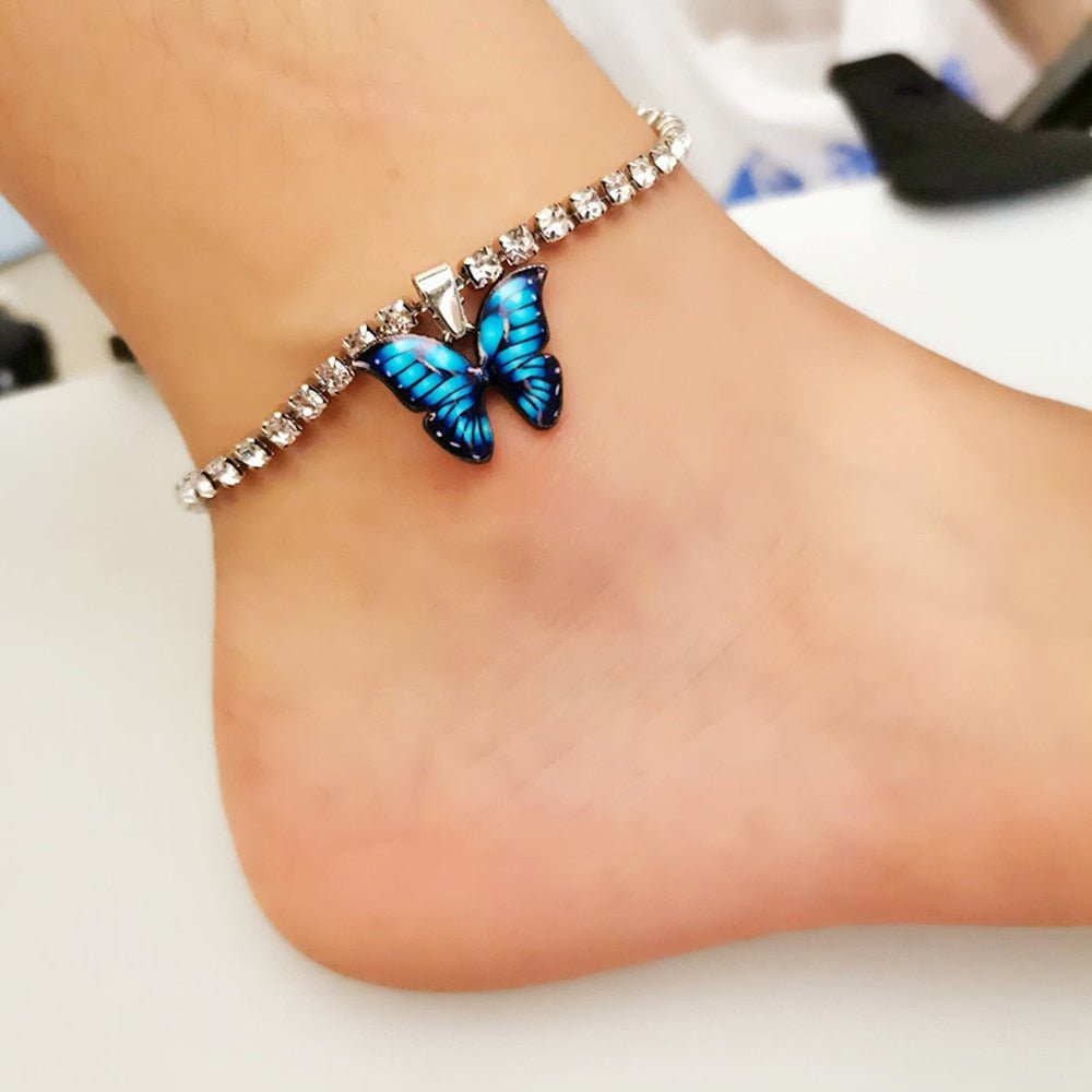 Skanto | Butterfly Rhinestone Anklet