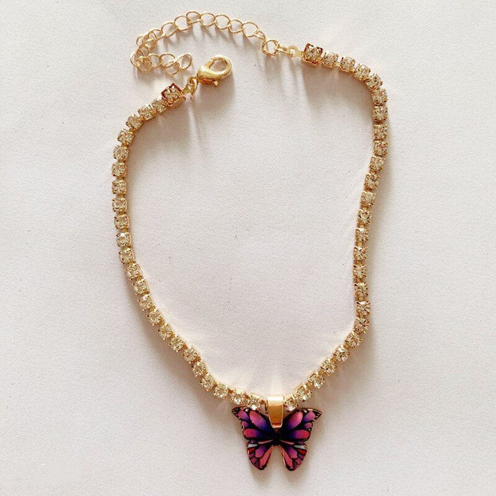 Skanto | Sommerfugl Rhinestone Anklet