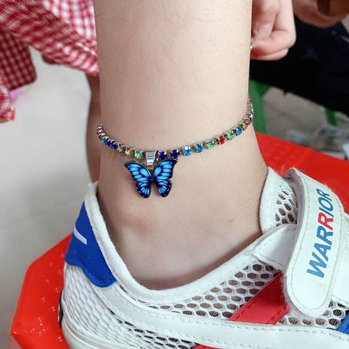 Skanto | Sommerfugl Rhinestone Anklet