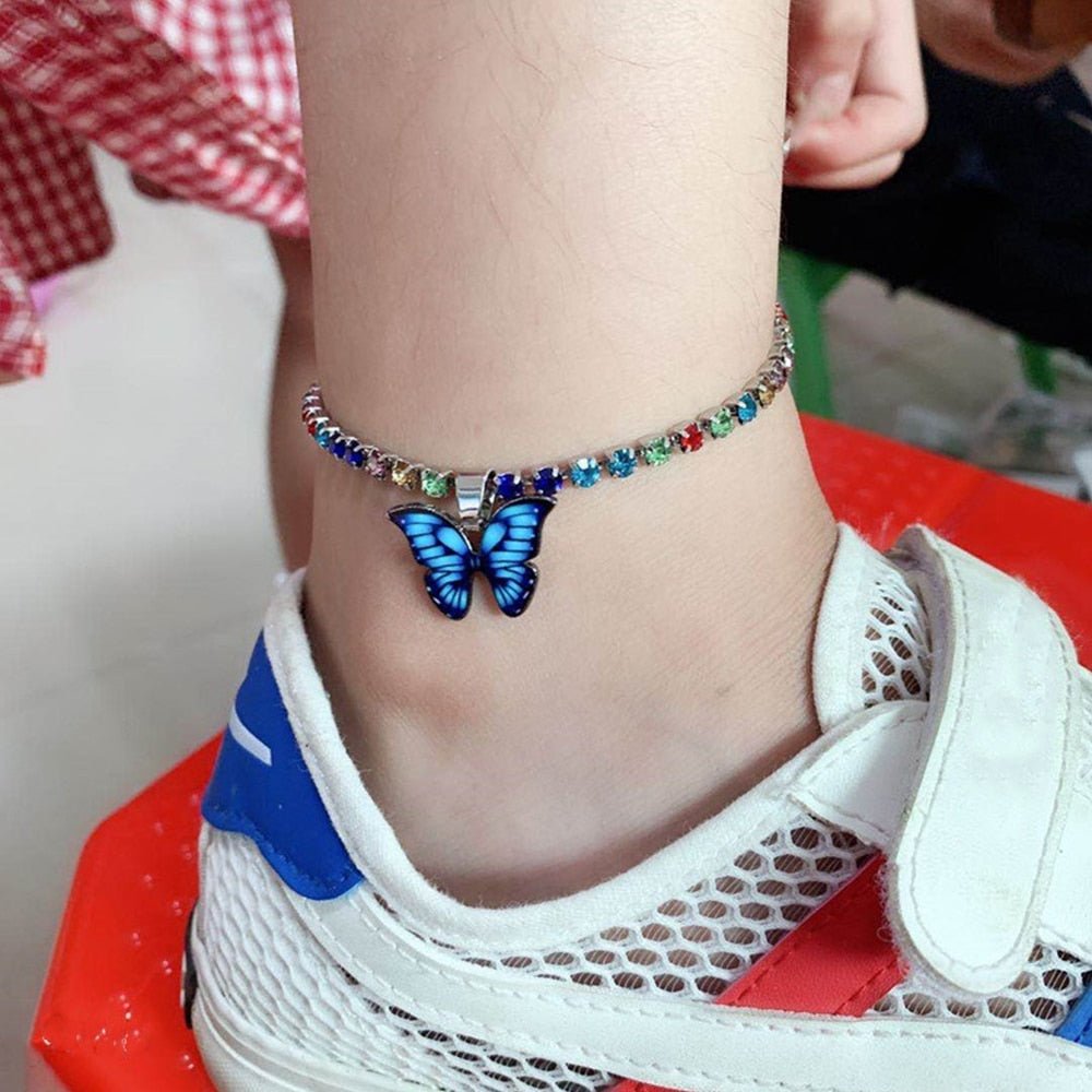 Skanto | Sommerfugl Rhinestone Anklet