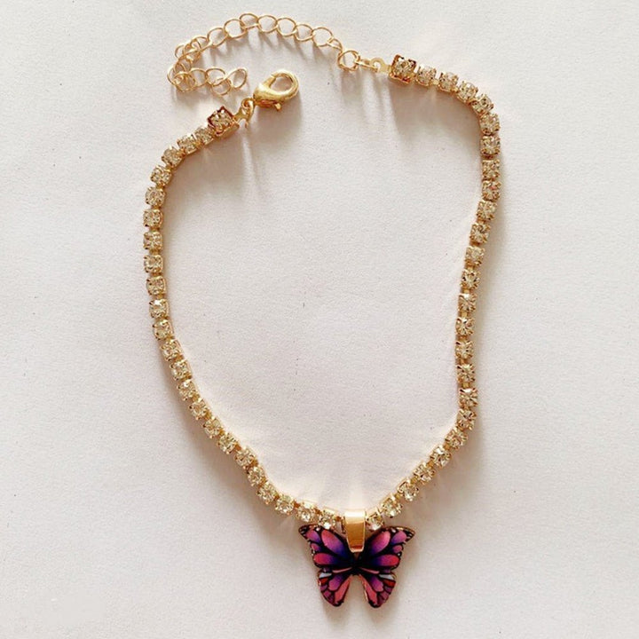 Skanto | Butterfly Rhinestone Anklet