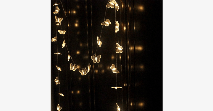 Skanto | 40-LED Festfeiring Aksjebutterfly Lyskilder - Batteridrevet - Perfekt for Fester!