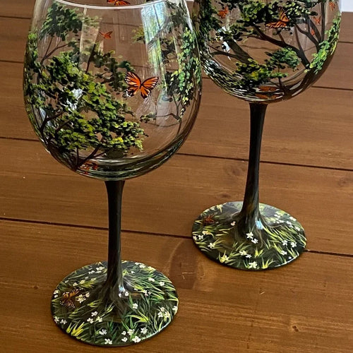 Skanto | Håndmalte Vinglass – Fire Sesonger Kunst & Eleganse