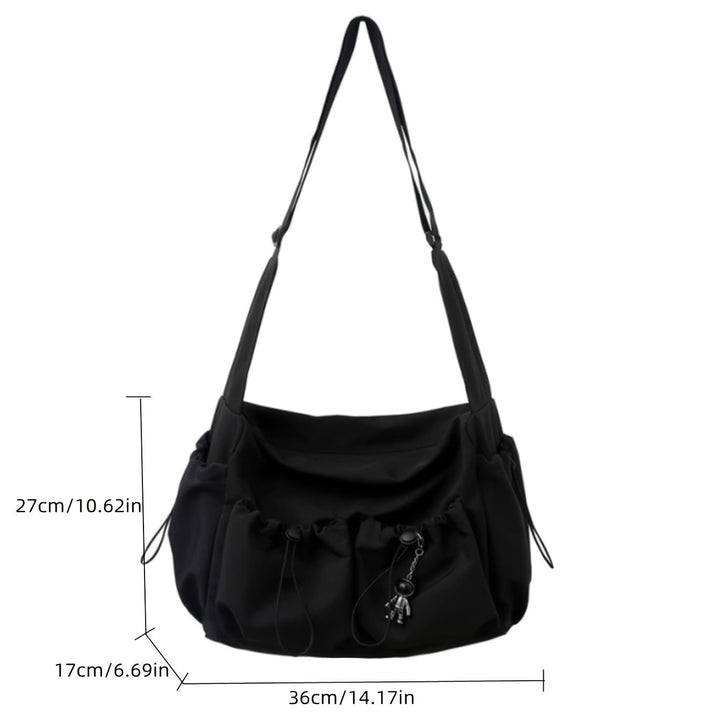 Skanto | UrbanLiner Nylon Messengerbag – Svart skulderveske med glidelås for daglig bruk