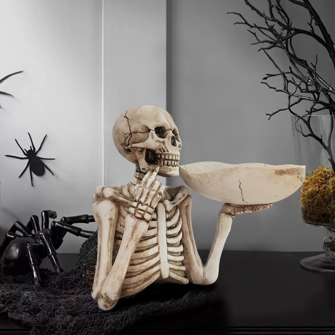 Skanto | GhoulBowl Hodeskalle Skål – Harpiks Halloween Godteri Skål og Gotisk Dekorasjon